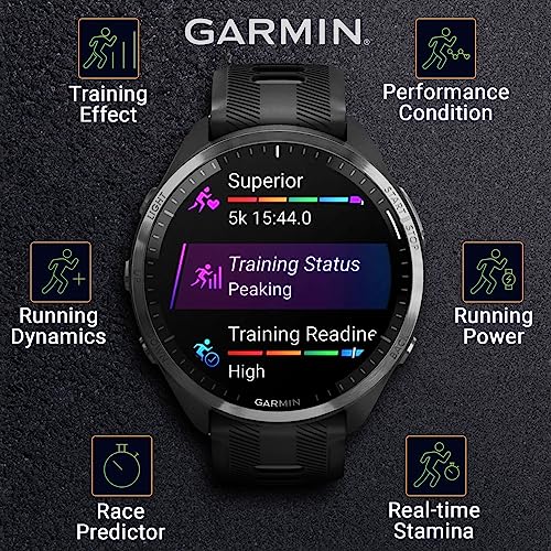 Wearable4U - Garmin Forerunner 965 Premium GPS Running and Triathlon 47mm Smartwatch with AMOLED Touchscreen Display, Carb...