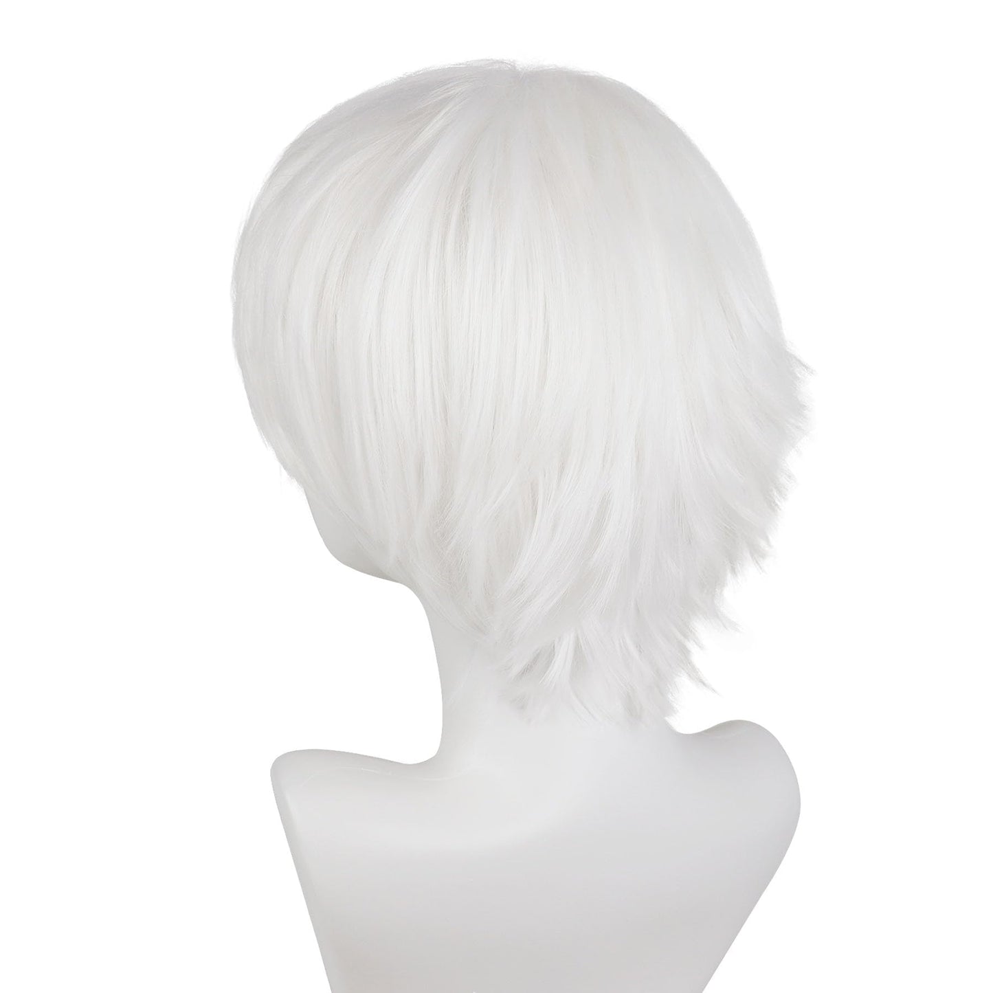 GNIMEGIL Short White Gojo Cosplay Wigs Unisex Spiky Layered Anime Cosplay Wigs Fluffy Fashion White Zero Two For Men Killua Wig
