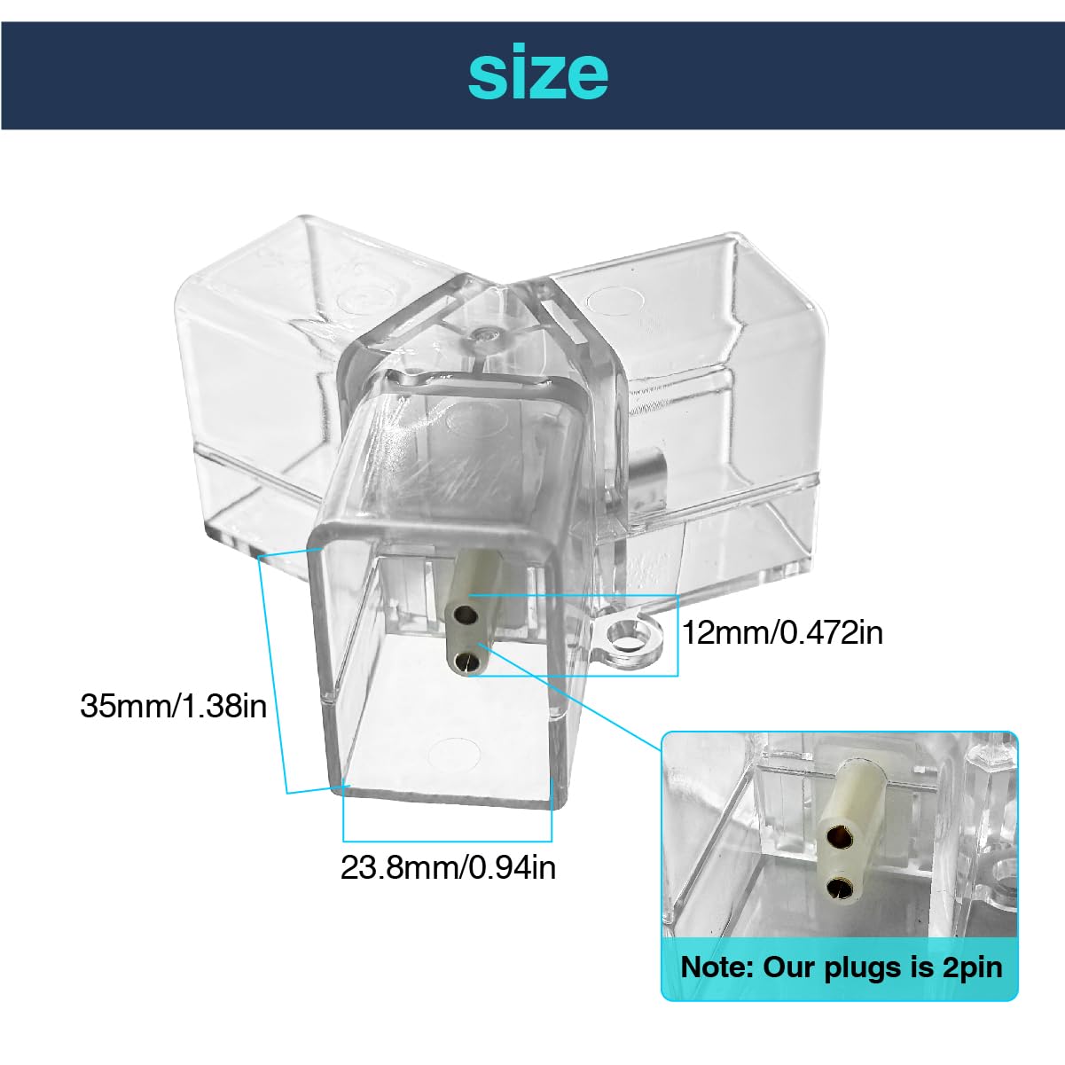 Cezelux 5 Pack Hexagon Garage Light Connectors 120 Y-Connector 2 Pin 3 Way Led Garage Light Copper Pin Diy Hexagon Accessories Replacement/Spare For Honeycomb Lighting Systems(5 Pack Y Connector)
