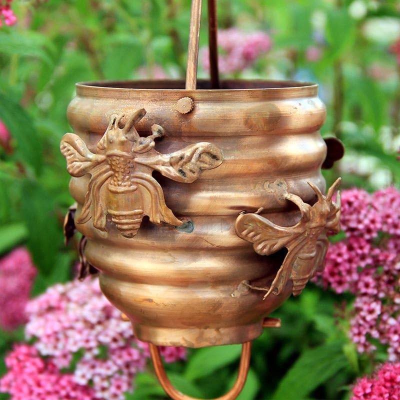 Nutshell Stores Honeybee & Hive Copper Rain Chain - Copper - 9 Feet