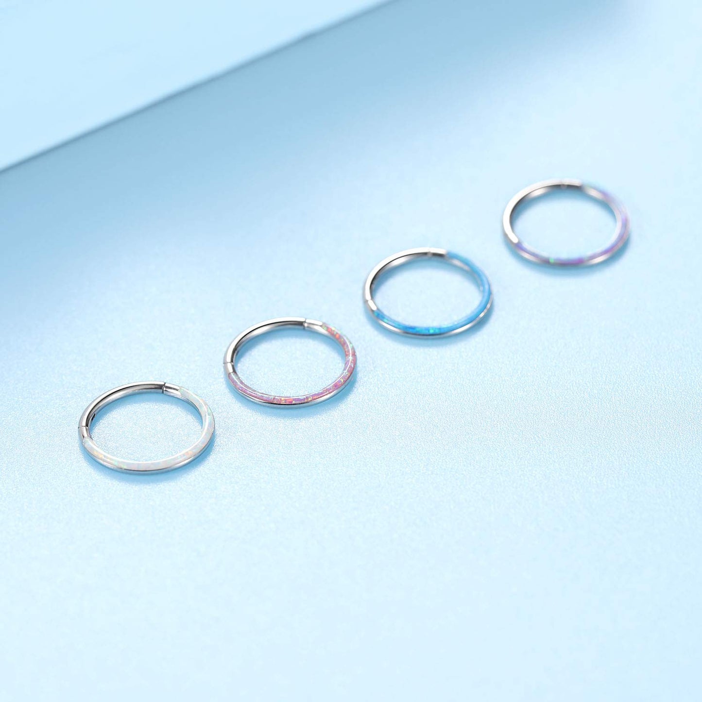 FUNLMO 16G Septum Ring Septum Jewelry 8mm Daith Earrings Septum Clicker Nose Rings Helix Daith Septum Conch Piercing Jewelry Sur