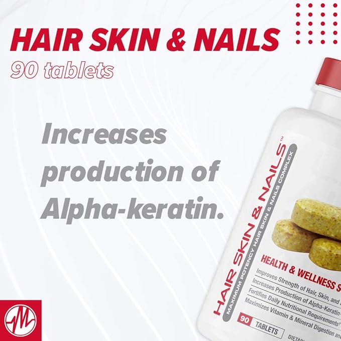 Metabolic Nutrition Hair Skin & Nails Maximum Potency Health and Wellness Solution 90 Tablets