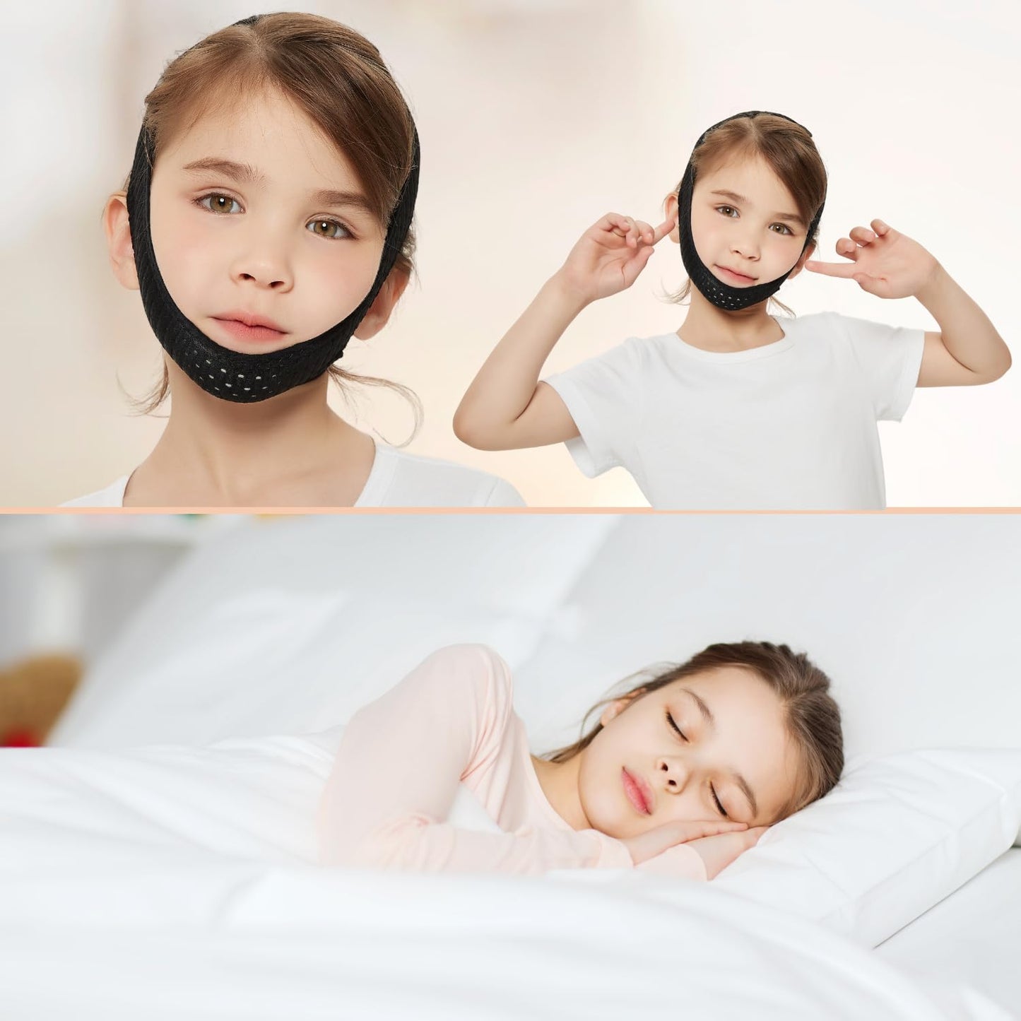 Orapink Anti-Snoring Chin Strap, Small Size Chin Strap for Snoring, Reduce Snoring - Breathable Anti Snoring Device, Sleep Aid Solution Flexible Adjustable Face Slimmer