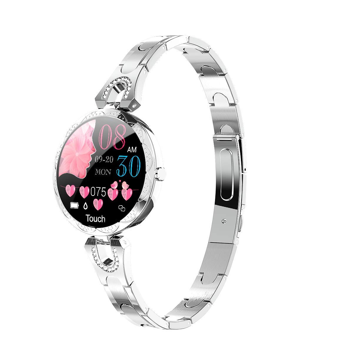 Thafikzi Smartwatch for Women Compatible for Android/iOS Phones. Health and Fitness Tracker with Heart Rate Blood Pressure Bluetooth Remote Photography Female Menstrual Cycle