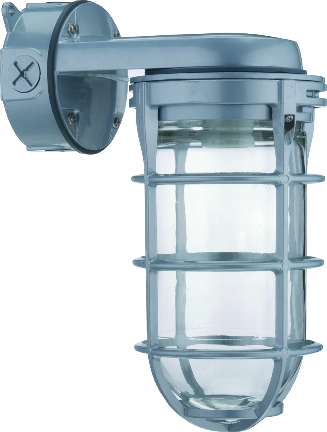 Lithonia Lighting VW150I M12 Vapor Tight Wall Lamp, 150W Max, Gray, Indoor/Outdoor Use, Industrial Style, Includes Junction Box