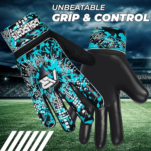 Arsh Sports Soccer Goalie Gloves,Football Goalkeeper Gloves for Kids Boys Youth Children Double Wrist Protection Along 4mm...