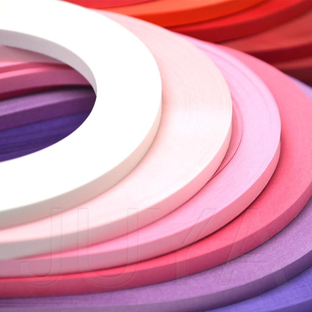 JUYA Single Color Paper Quilling Strips Set 42 Colors 100 Strips per Pack 2/3/5/7/10 mm Width Available 42 Colors, Width 2 mm (0.08 in)