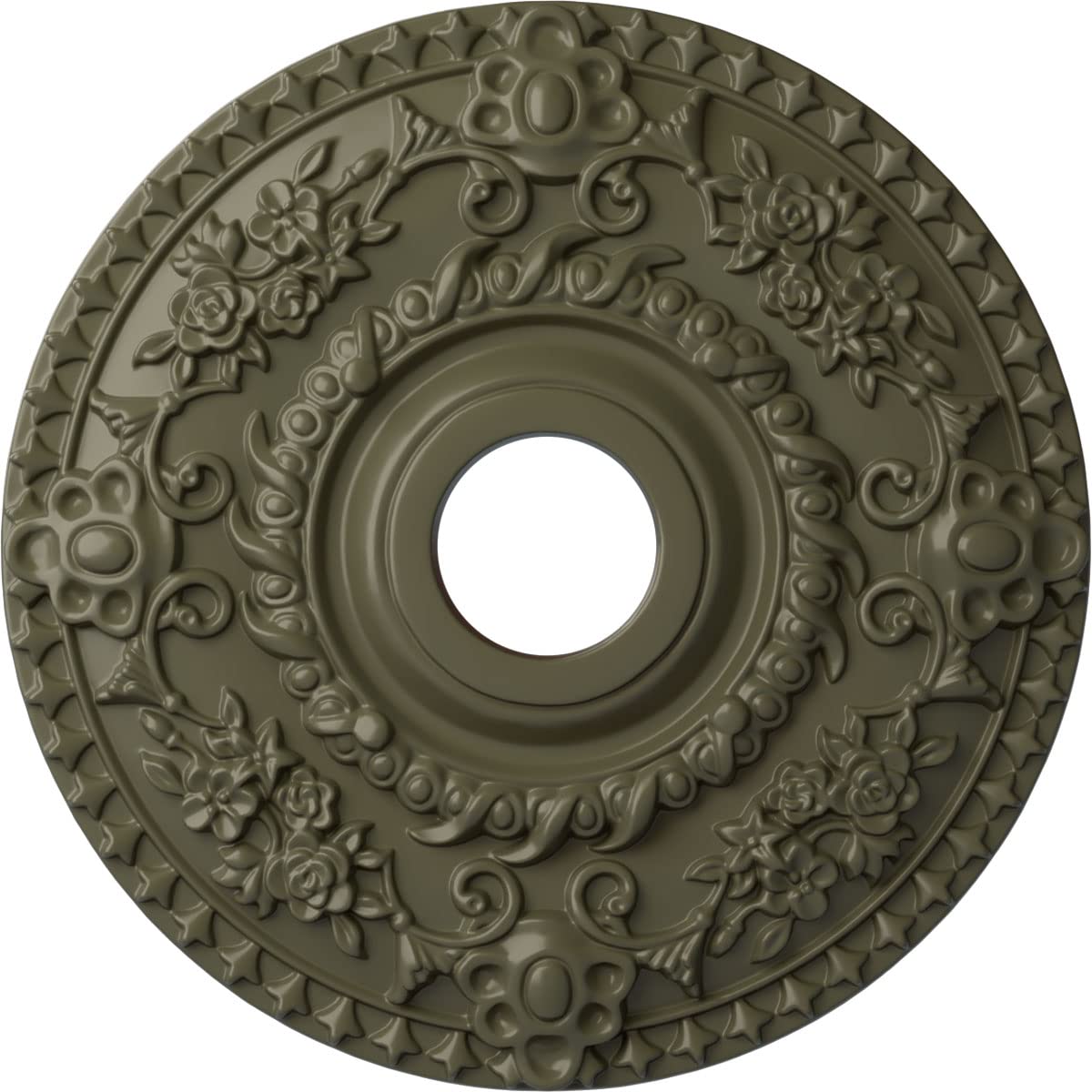 Ekena Millwork Cm18Roptf Rose Ceiling Medallion, Painted Turtle