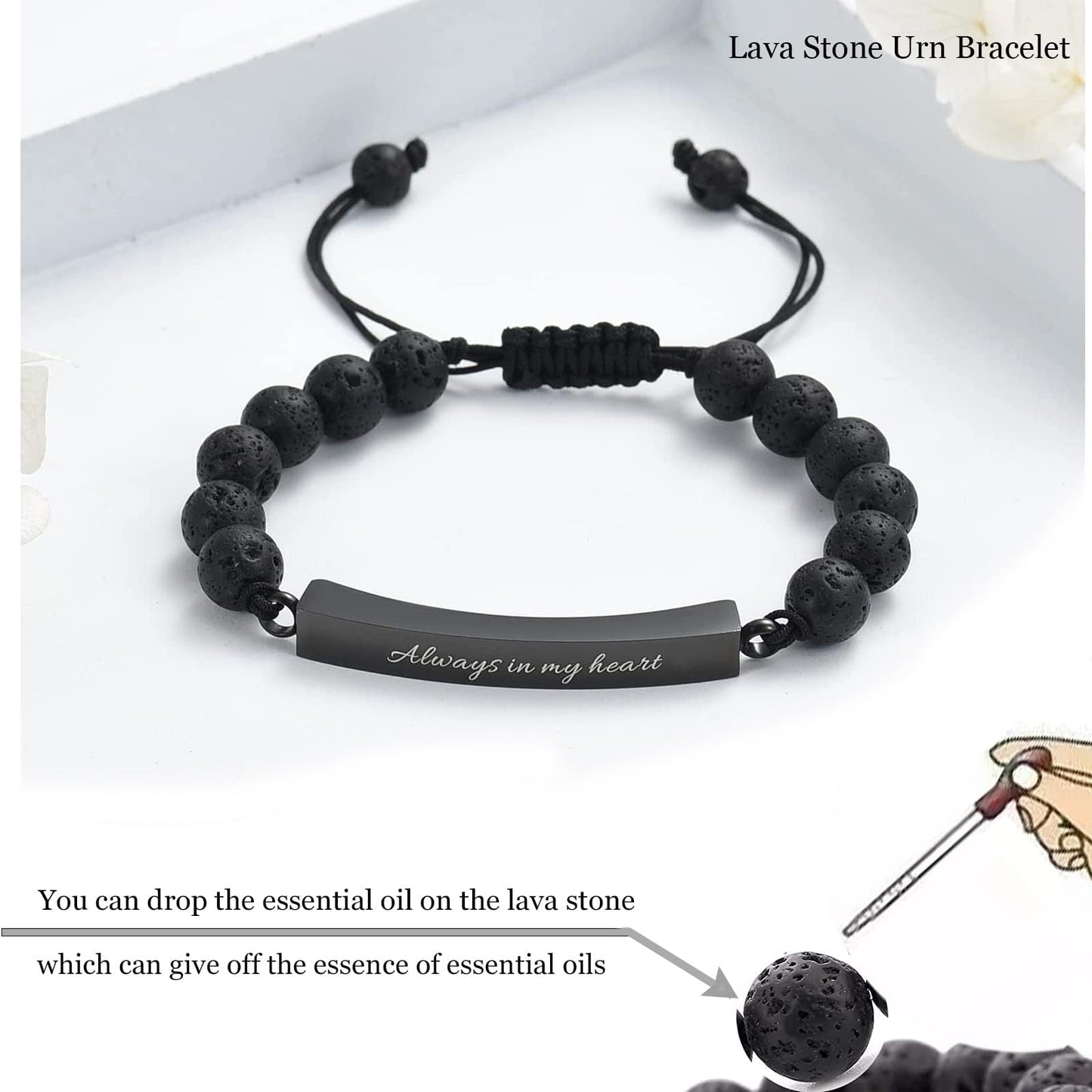 zeqingjw Cremation Bracelet for Ashes Adjustable Cremation Urn Bracelet Bangle for Ashes Stainless Steel Memorial Ashes Keepsake