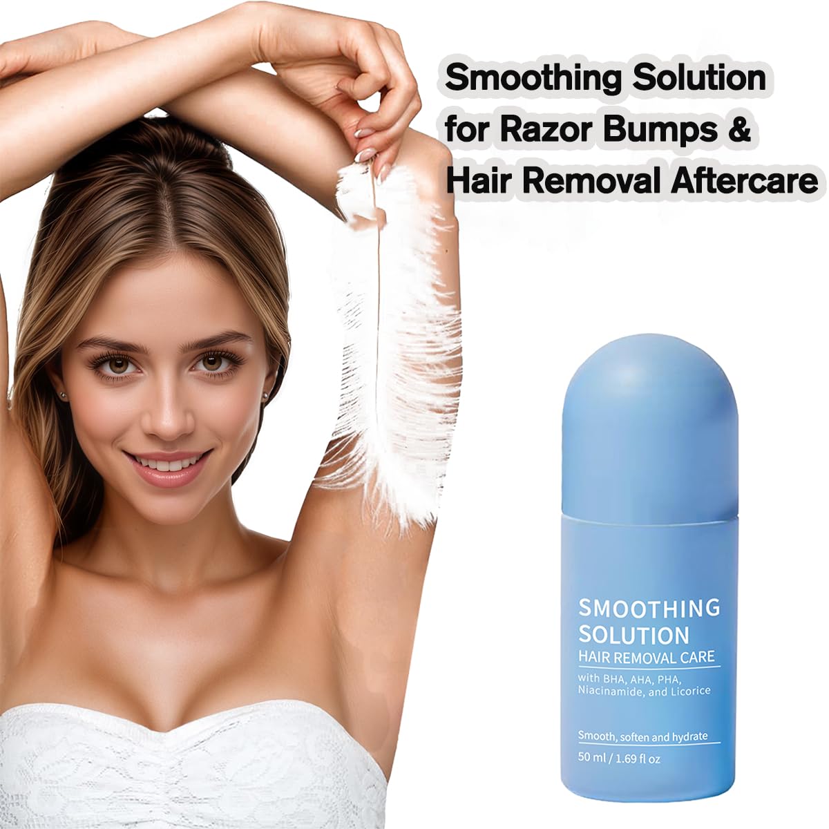 Ingrown Hair Serum - Soothes, Hydrates and Smooths Skin After Hair Removal for Legs, Underarms, Bikini Line, Arms(50ml)