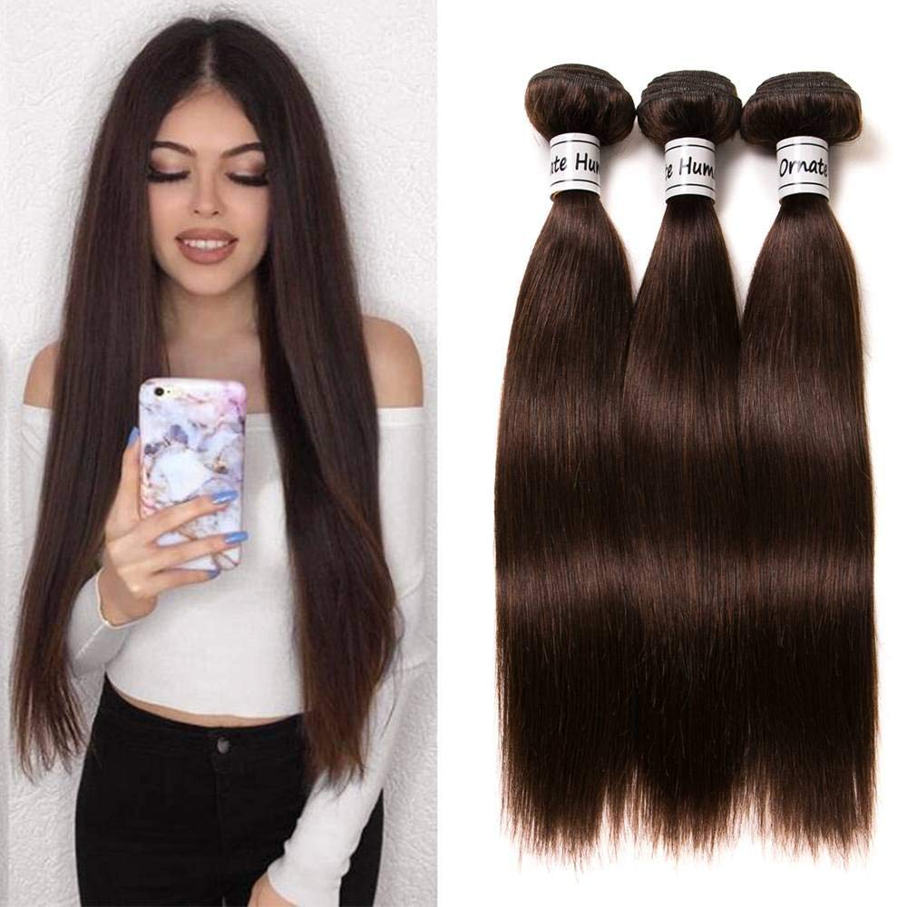 Dark Brown Bundles Human Hair 3 Pieces Brazilian Body Wave Hair Extension Virgin Hair 100% Human Hair Double Weft Weave Bundles