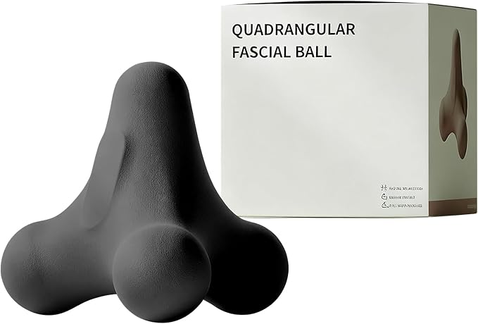 4-Node Quadrangular Fascia Massage Ball - Portable Trigger Point Therapy Tool for Muscle Relief, Myofascial Release & Faci...