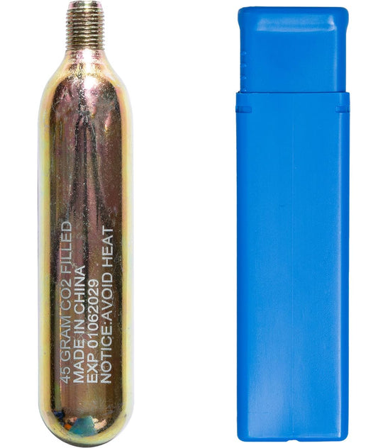 45g (60cc) CO2 Kit Cartridge Cylinder with 1/2-inch Thread for Motorcycle Safety Air Bag Vest and Inflatable Jackets