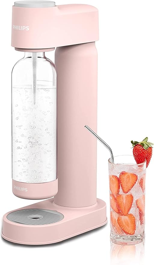 Philips Sparkling Water Maker Soda Maker Machine for Home Carbonating with BPA free PET 1L Carbonating Bottle, Compatible with 60L CO2 Exchange Carbonator(NOT Included) (Blue, Soda Maker Plastic)