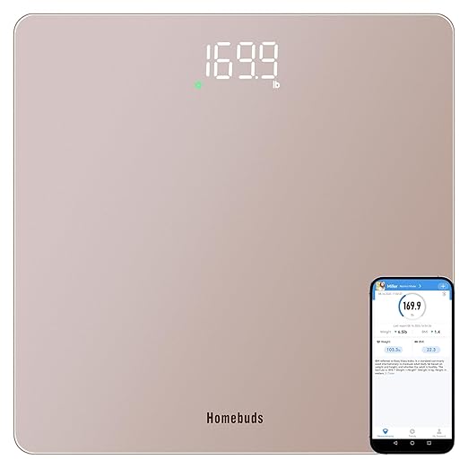 Homebuds Smart Scale for Body Weight, Precision 0.1lb by Our Professional Factory Since 2001, Digital Weight Scale Step-On...