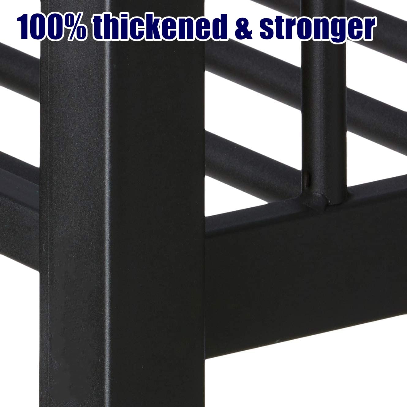 SIGONE Stronger & Safer Metal Bunk Bed Queen Over Queen Size Bunkbed, More Stable Heavy Duty Thickened Steel Bunk Queen Bed with Reinforced Legs & Ladders (Easier to Assemble)