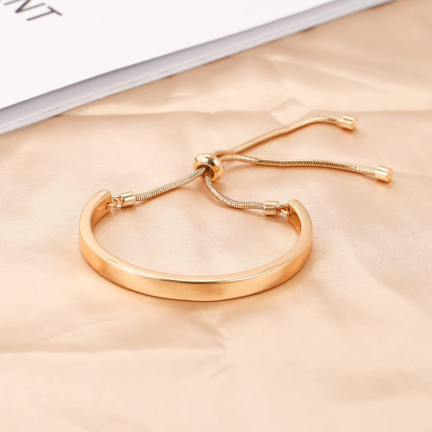 ENSKEFEN Dainty Bracelets for Women Adjustable Slider Bracelet Bangles Bracelets for Women Trendy Minimalist Bracelet