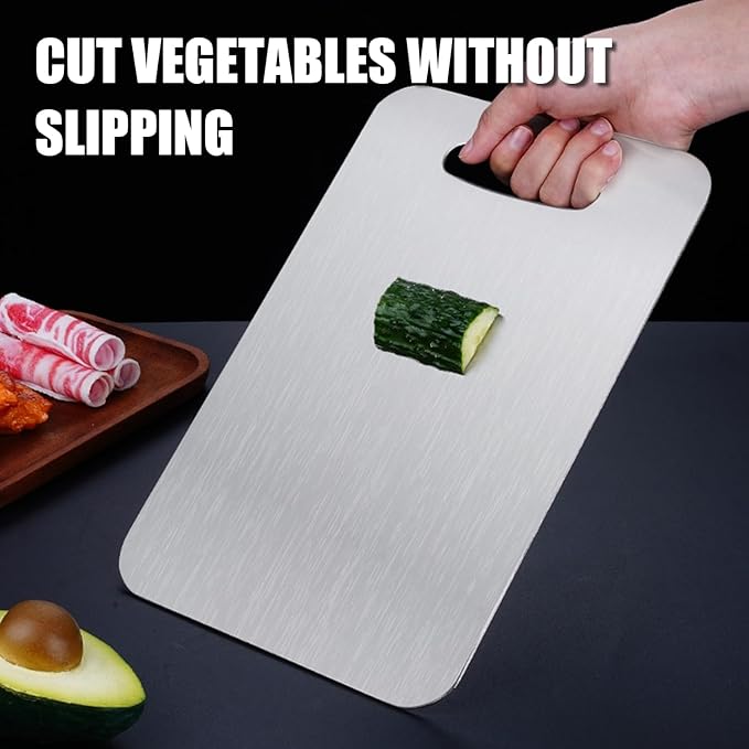 Titanium Cutting Board - 2025 New Upgrade 100% Pure Titanium Cutting Boards for Kitchen Double Sided Titanware Cutting Board,Hygiene Durable Dishwasher Safe Chopping Board (14x10 in)