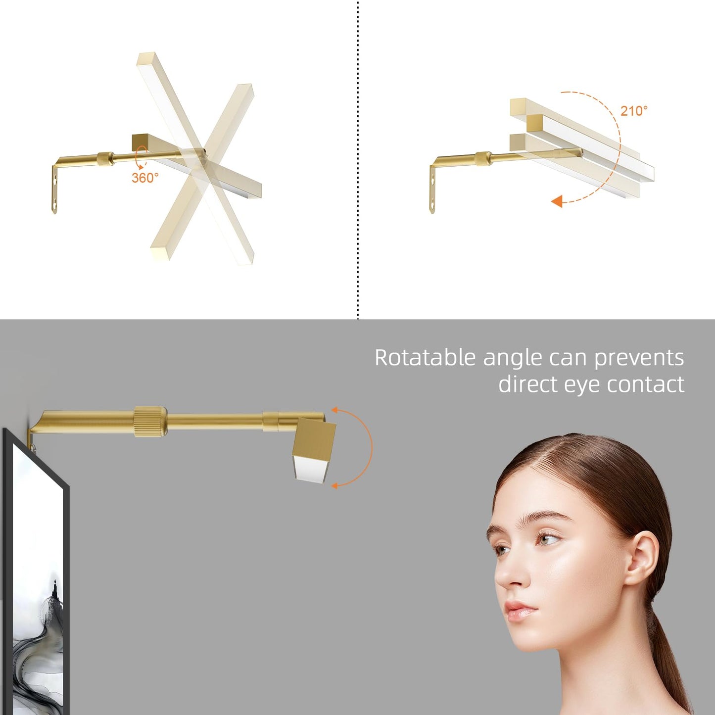 Coinmit Plug in Picture Lights for Wall, 16 inch Dimmable LED Art Light with Remote, 3 Colour Temperature Gallery Painting Wall Light for Picture Display Dartboard Art Work (Gold)