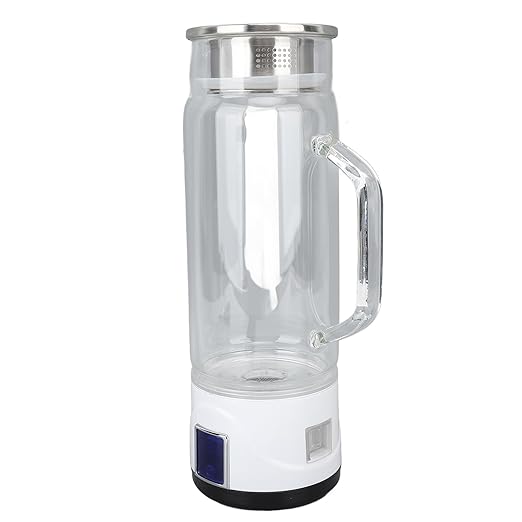 Hydrogen Water Bottle, 1000ml Hydrogen Water Bottle Generator with Efficient Electrolysis, High Borosilicate Glass, Handle, for Home Fitness Office