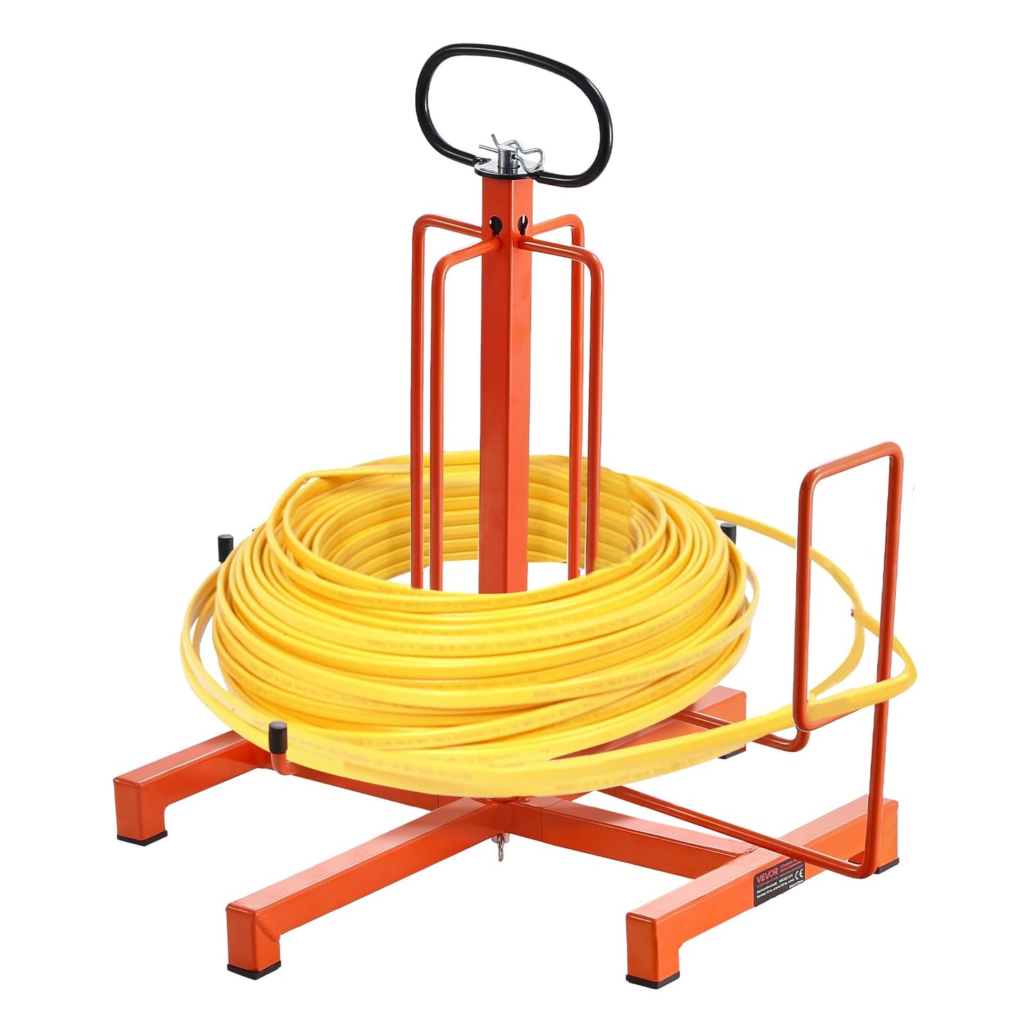 Vevor Cable Dispenser, Floor Or Stud Mounted, Wire Spool Rack, Portable Wire Rack Dispenser With Anti-Slip Metal Handle For Wiri