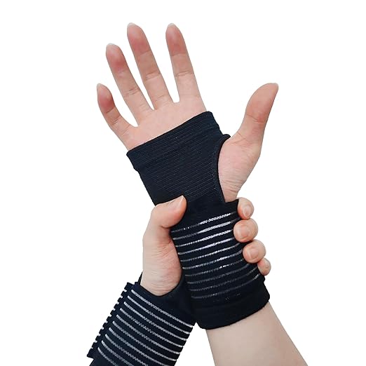 WOXVM 2 Pack Wrist Brace, Compression Wrist Support Splint for Women Men, Adjustable Wrist Strap Compression Wraps Fit Rig...