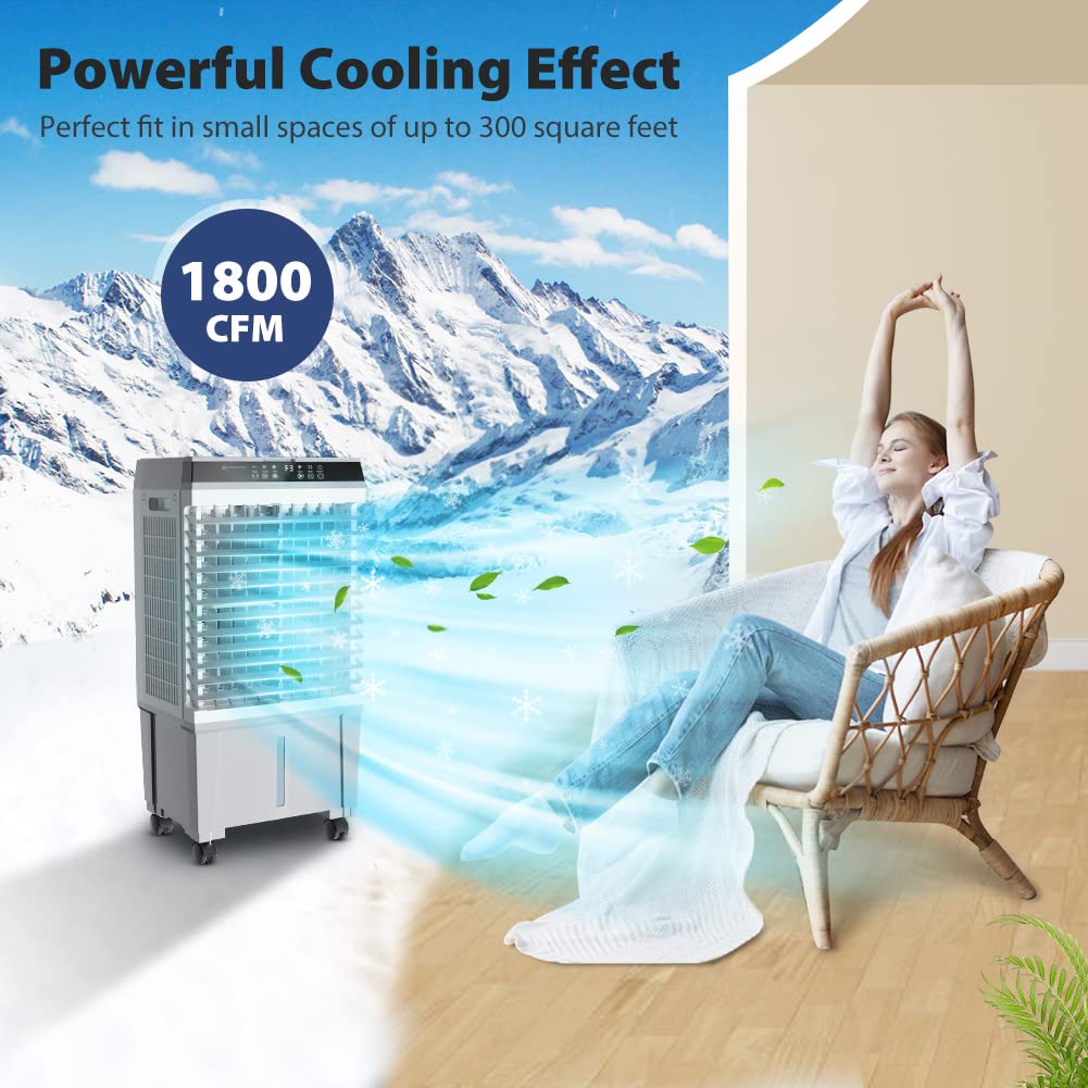 Lifeplus Evaporative Air Cooler, 1800Cfm Windowless Air Conditioner Portable For Large Room Commercial Garage Outdoor, 3 In 1 Sw