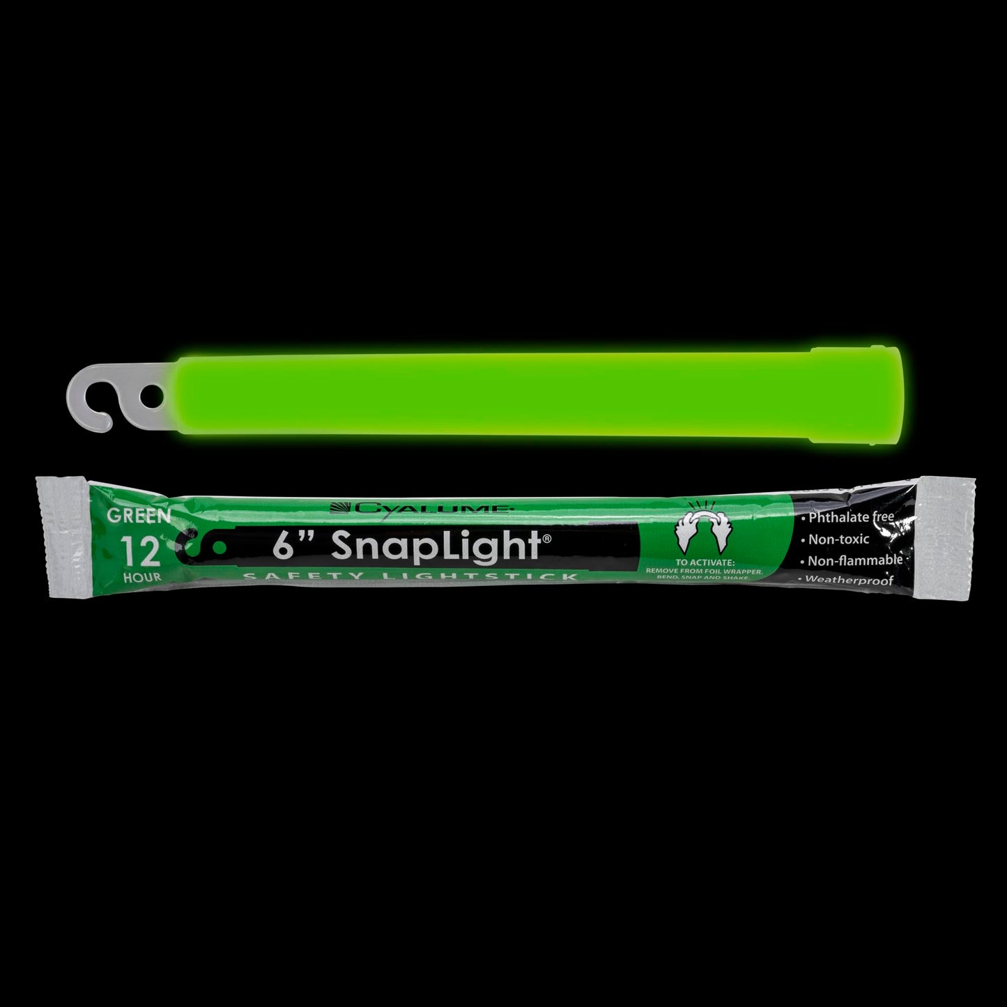 Cyalume Glow Sticks - Military Grade Emergency Lightstick, 6”, Green, 10 Pack, Plastic, Model 9-08076