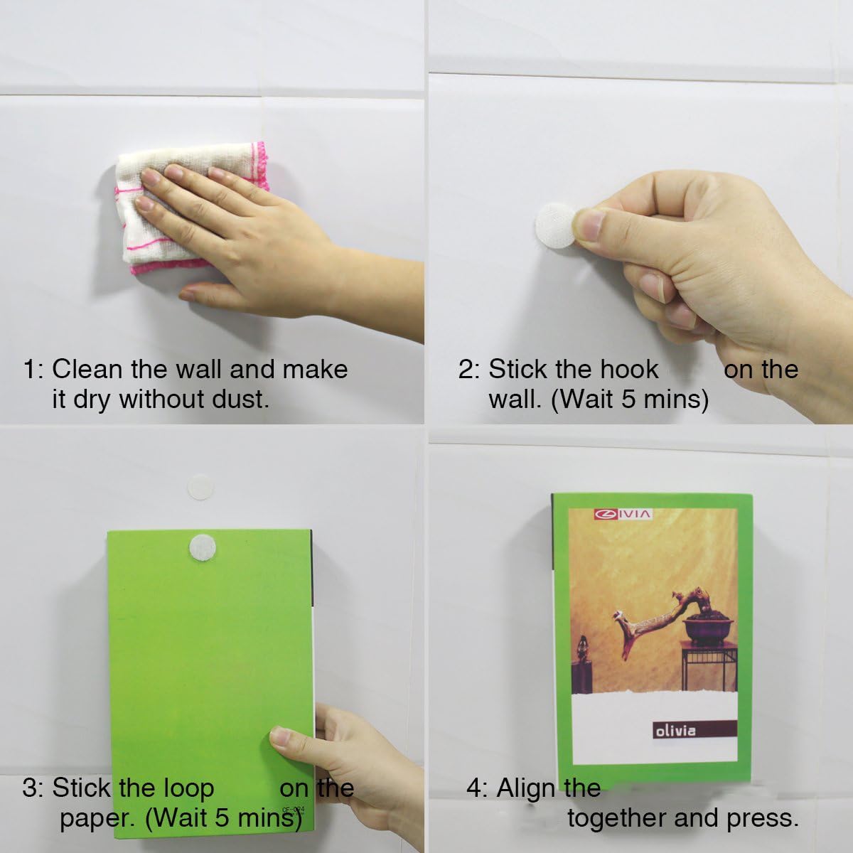 Self Adhesive Dots,600pcs(300 Pairs) 0.59 inch Diameter Strong Sticky Back Hook Nylon, 15mm Loop Strips with Waterproof Glue Tapes, Perfect for School,Office, Home(White)