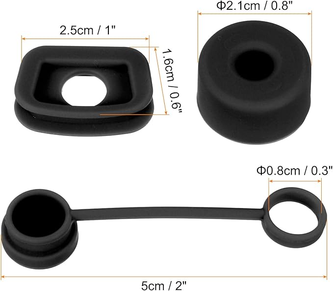 PATIKIL Silicone Spill Stopper for Straw Cup 1.0 40oz/ 30oz, Set of 6 Tumbler Accessories Including 2 Straw Cover Cap, 2 Square Spill Stopper and 2 Round Leak Stopper, Black