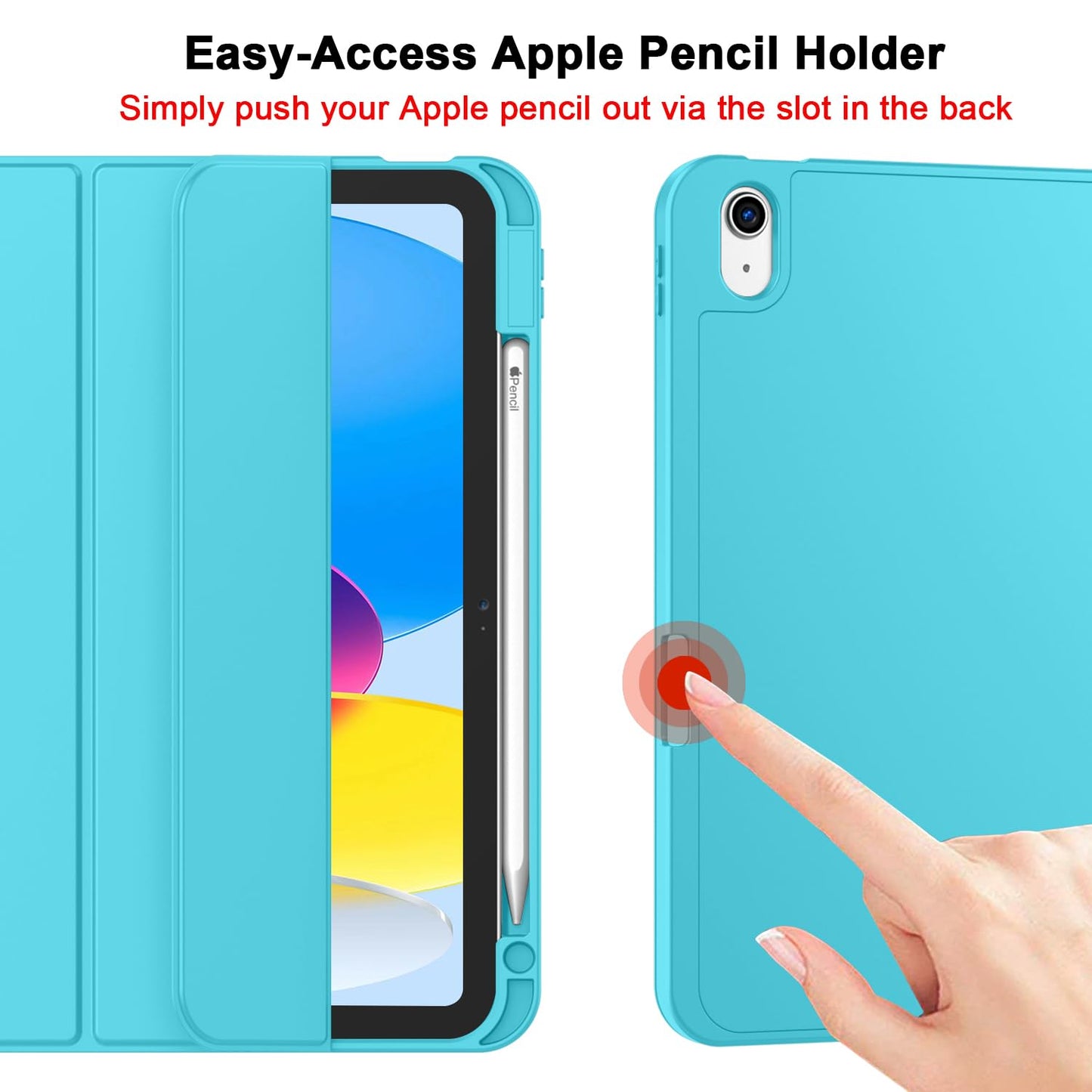 Zryxal Ipad (A16) Case/Ipad 10Th Generation Case [11-Inch 2025/10.9 Inch 2022] With Pencil Holder, Smart Cover With Soft Tpu Bac