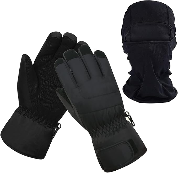 HIGHLOONG Women Ski Gloves, Winter Warmest Waterproof and Breathable Snow Gloves with Free Balaclava for Snowboard, Snowmo...