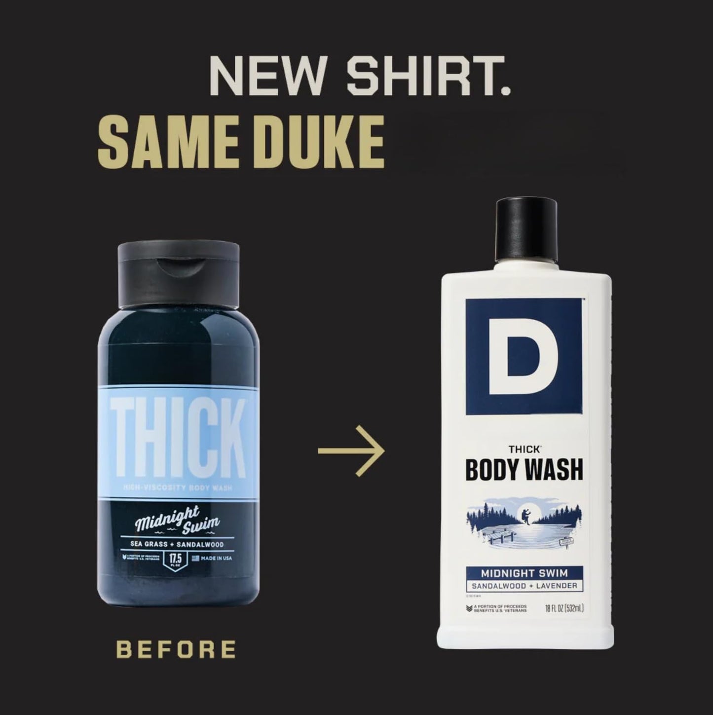 Duke THICK Cannon, High Viscosity Body Wash/MIDNIGHT SWIM (Scent: Sea Grass + Sandalwood) - NEW 18oz