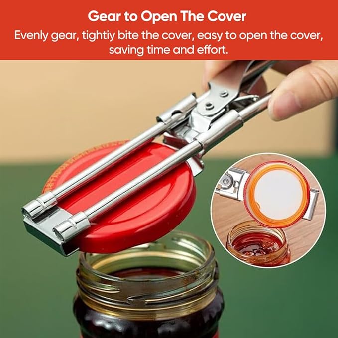 Adjustable Stainless Steel Can Opener,Master Opener Adjustable Jar and Bottle Adjustable Multifunction Stainless Steel Can Jar Lid Gripper Manual Opener for Kitchen Accessories (5)