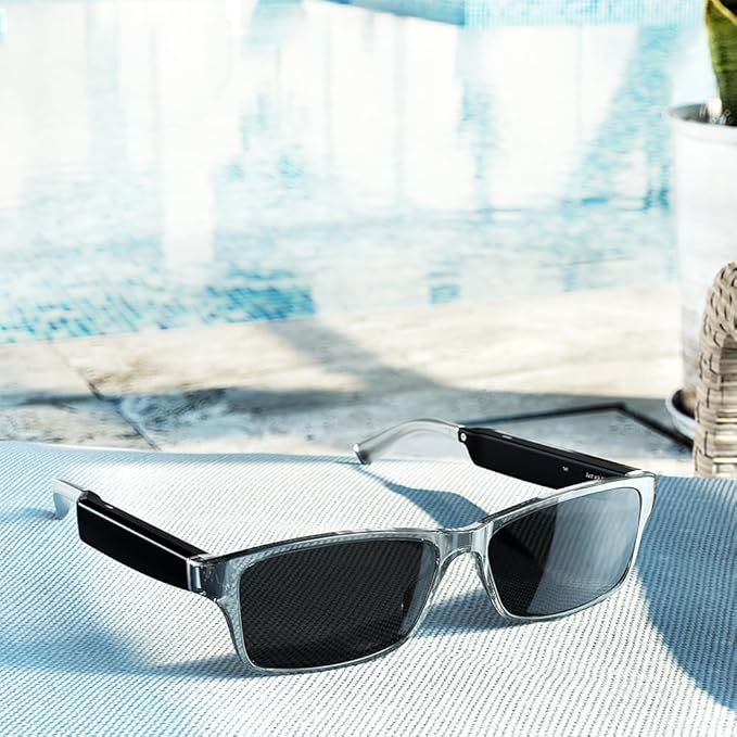 Amazon Echo Frames (newest model), Smart glasses, Designed for Alexa+, Modern Rectangle frames in Charcoal Gray with polar...