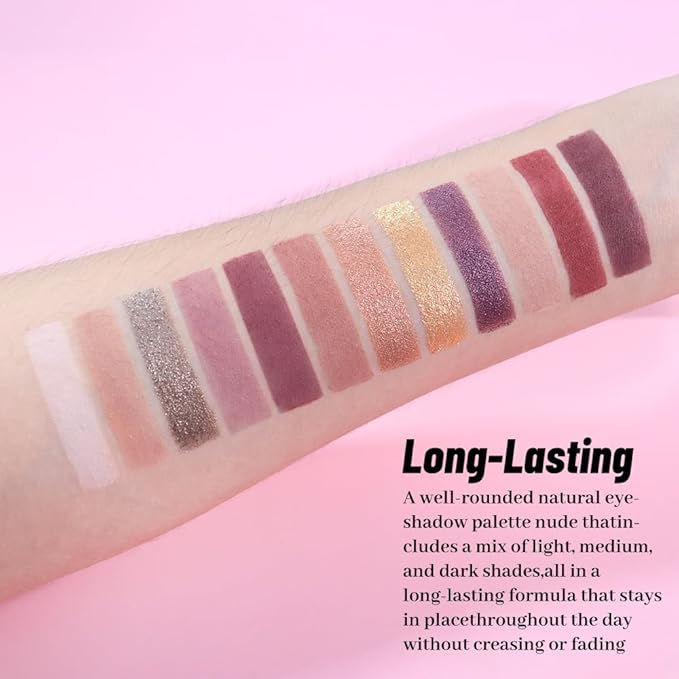 SUAKE Neutral Smokey Eye Shadow Palette,Nude Mauve Rose Gold Cream Eyeshadow Palette,Make Up Pallets for Women, Highly Pigmented Long Lasting Naturing-Looking,Blendable,Vegan