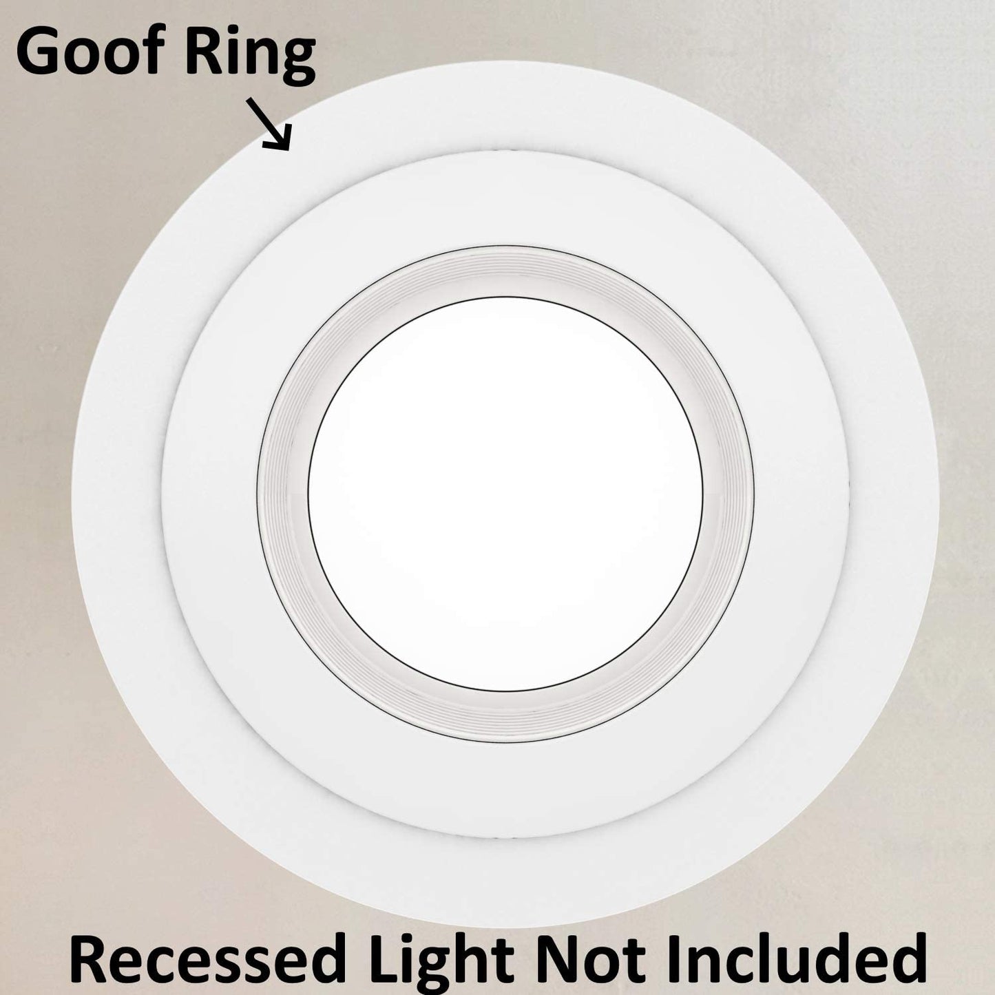 harrrrd 25 Pack Gloss White Goof Trim Ring for 8in Recessed Can Lighting, 8.6in Outer Diameter, 6.2in Inner Diameter, Plastic