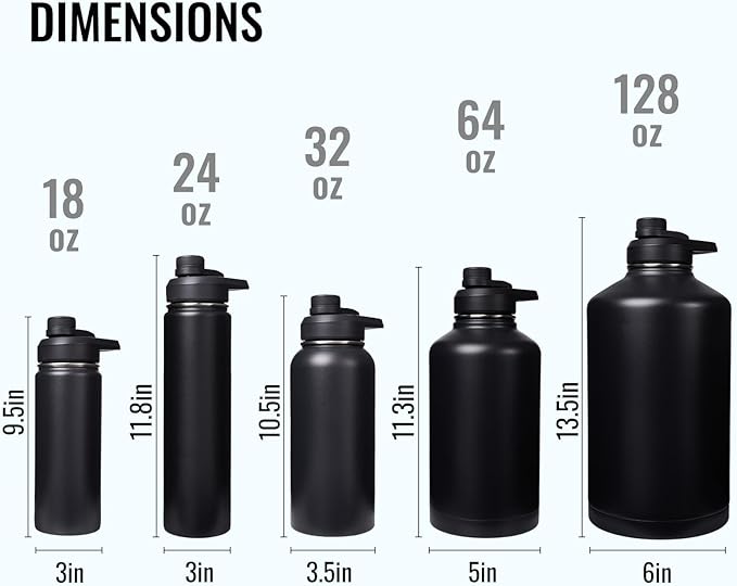 32 oz Insulated Water Bottle with Handle, 304 Stainless Steel Water Bottles with Wide Mouth, Double Wall Vacuum Sports Water Bottle, BPA Free, Keep Cold and Hot, Purple