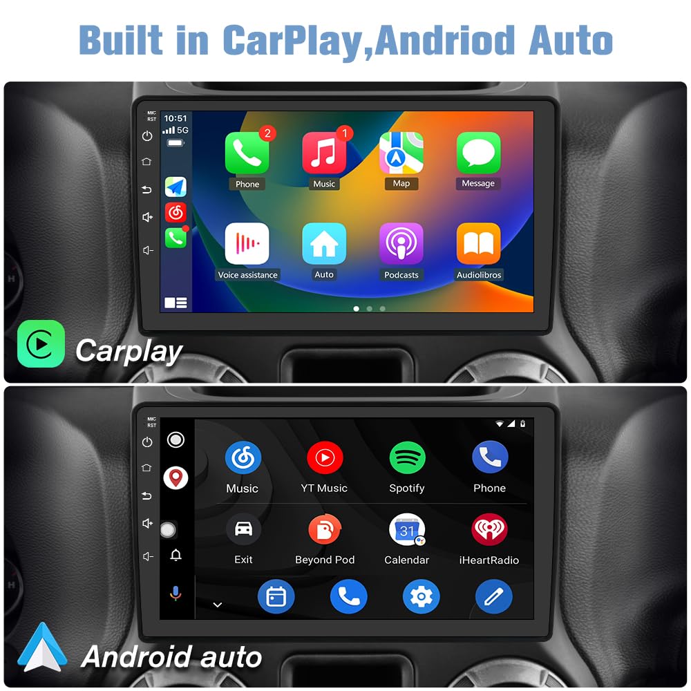 ?4Gb+64Gb? Car Radio Stereo For Jeep Wrangler Jk 2007-2018 Dodge Ram 2009-2012 Compass Grand Cherokee With Carplay Android Auto