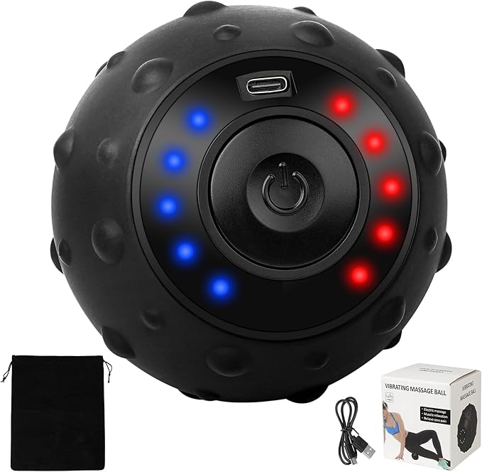 ProChosen Upgraded 5-Gear Vibrating Massage Ball, Rechargable Massage Vibrating Ball for Fitness, Training, Therapy and Re...