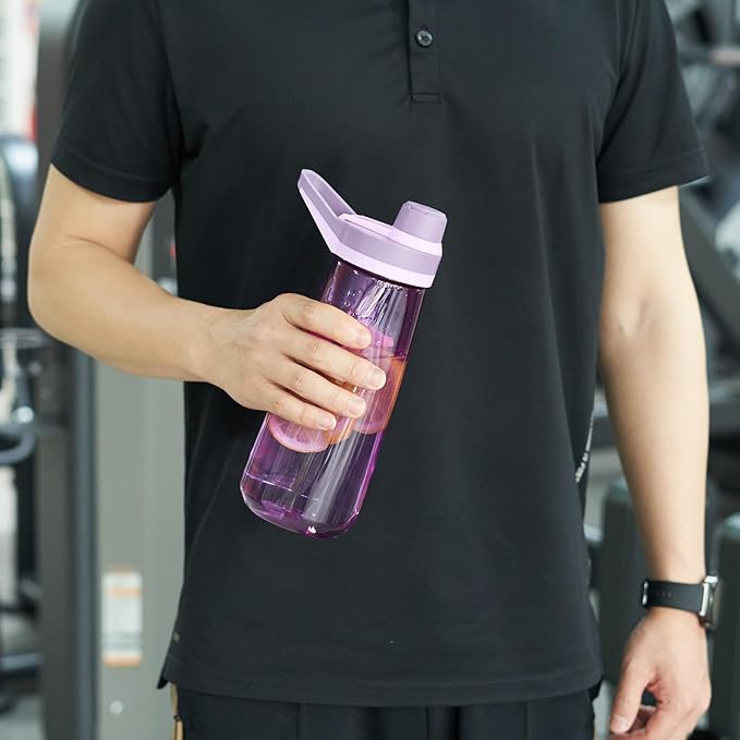 Kerilyn 32oz Water Bottle, Wide Mouth Plastic Water Bottles Chug Lid Sports Water Bottle, Reusable Water Bottle With Handle, Leak-Proof Clear Water Bottle for Travel, Fitness, Men, Women, Pink