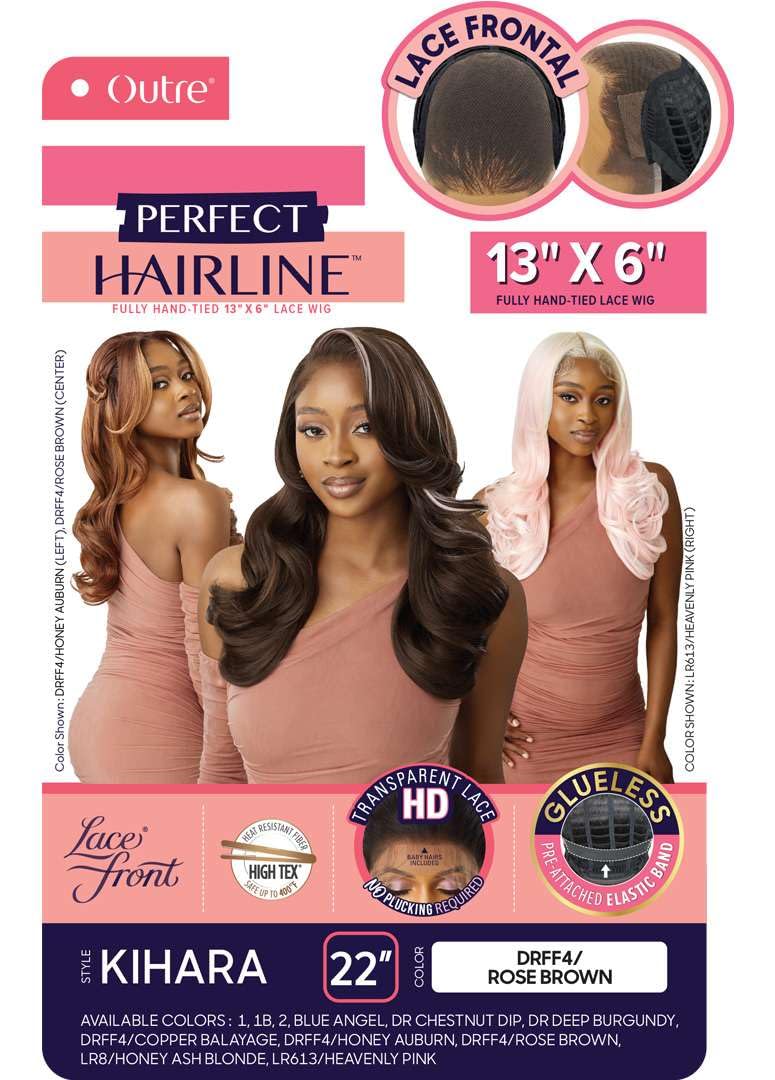 Outre Lace Front Wig - Perfect Hair Line 13X6 - Kihara (JET BLACK 1)