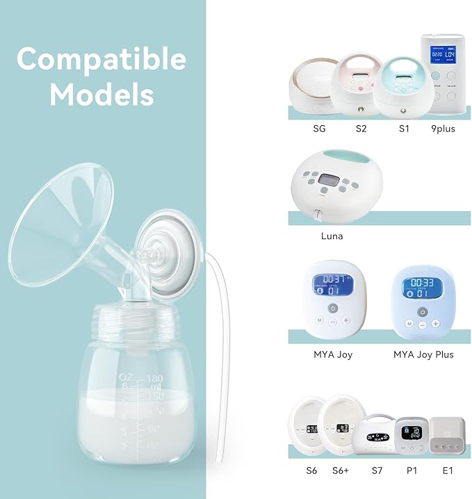4PCS 18mm Breast Pump Flanges, Compatible with Spectra S1/S2/9Plus/Synergy Gold, Motif Luna, Wide-Mouth Bottle Fit, Breast Pump Accessories