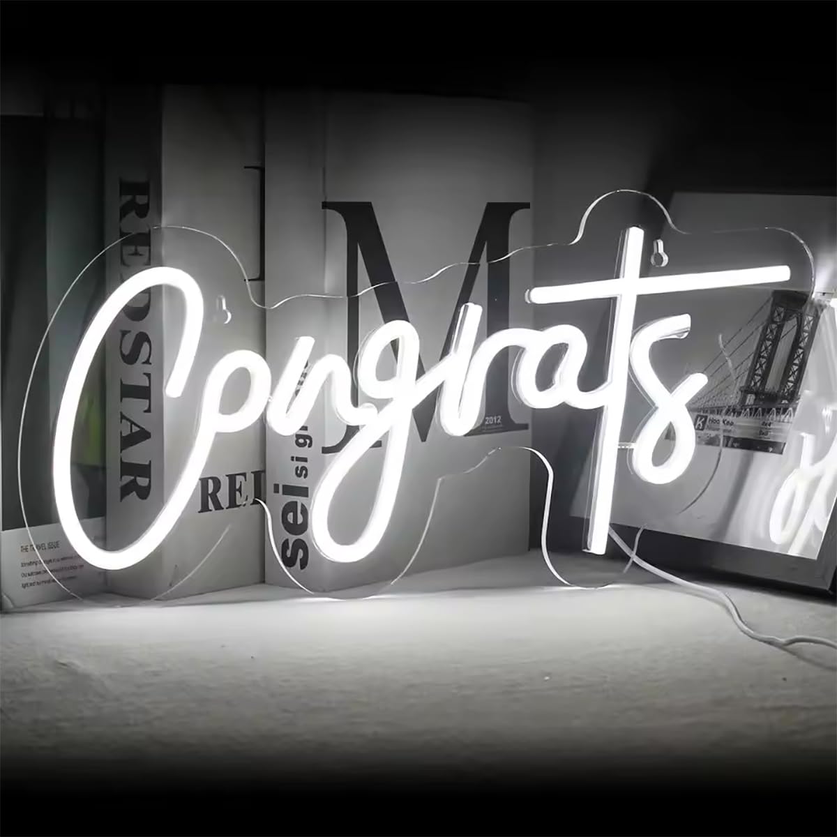 Nosun Congrats Neon Sign Celebrate Neon Signs For Wall Decor Led Signs Lights For Wall Decor With Dimmable Light Up Signs For Bedroom Bar Club Colleges Wedding Birthday Party Decor Engagement Gifts