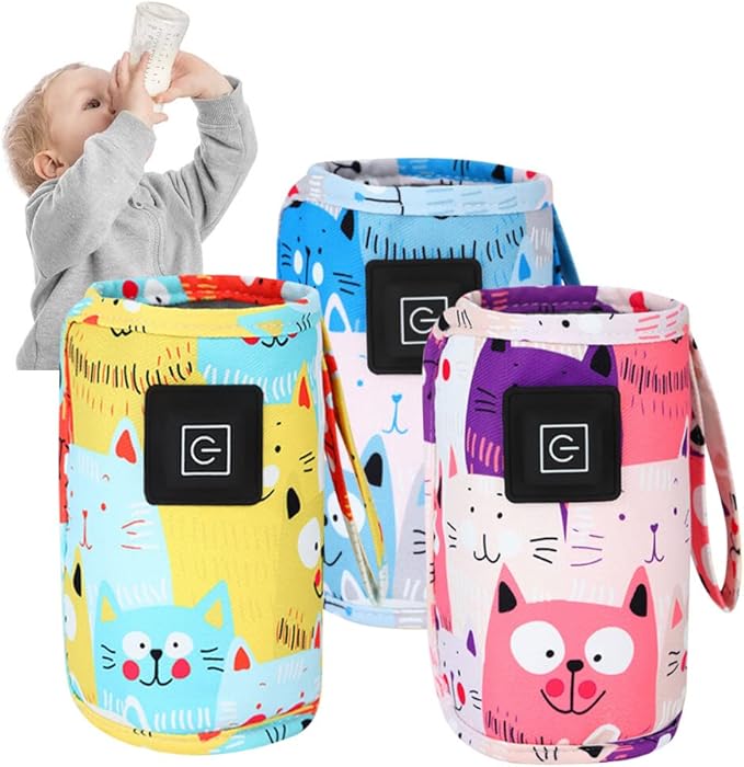Portable Bottle Warmer,Adjustable 3 Temperature USB Travel Milk Heat Keeper Baby Bottle Heater Warming Bag Milk Heater Cover Bottle Warmer Insulation Bag,Blue