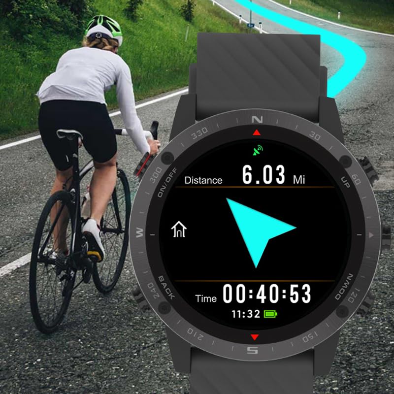 SUNROAD G5 Pro GPS Sports Watch AMOLED Health and Fitness Tracker Running Swimming Climbing Hiking Route Navigation Men Wr...