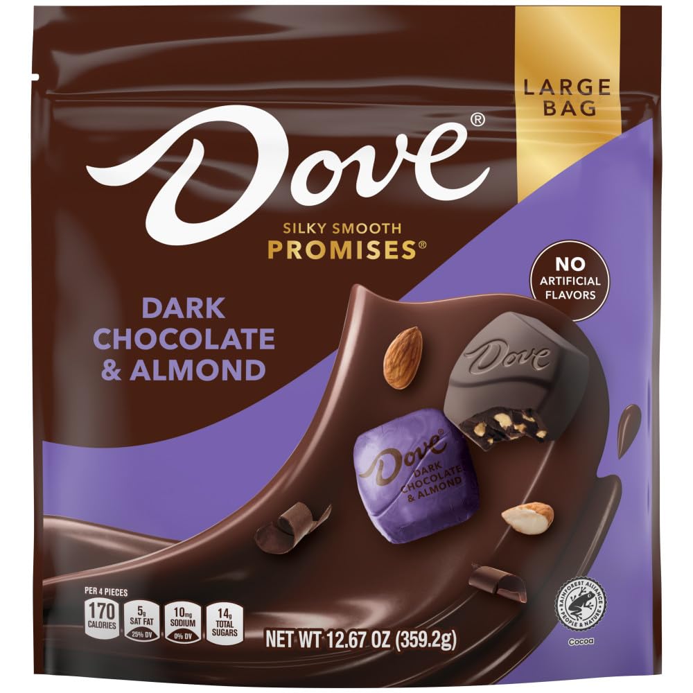 DOVE PROMISES Dark Chocolate Almond Candy Individually Wrapped   12.67 oz Bag