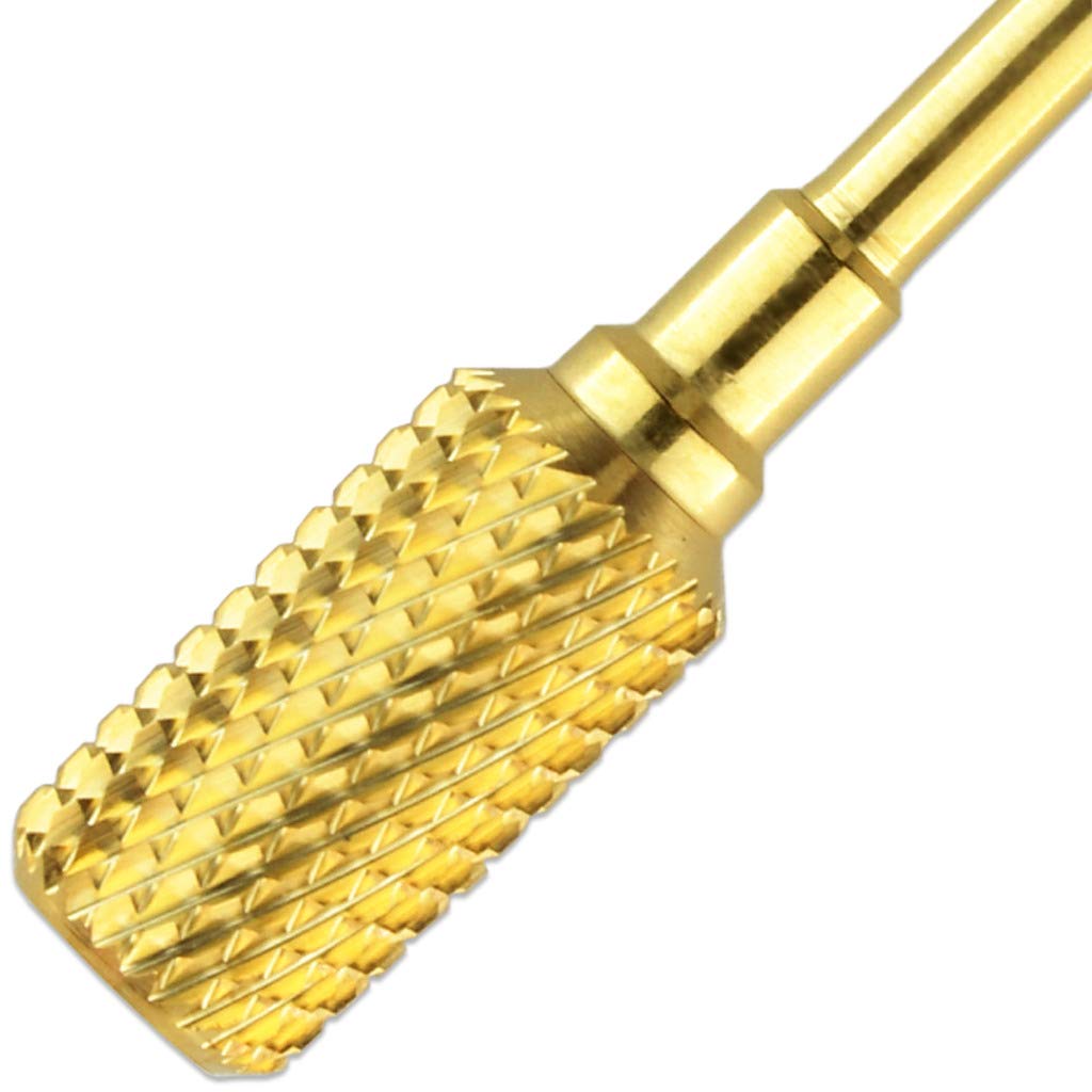 PANA Professional Pana Large Dome Top Barrel Carbide Bit 3/32 Shank Size (Coarse, Gold)