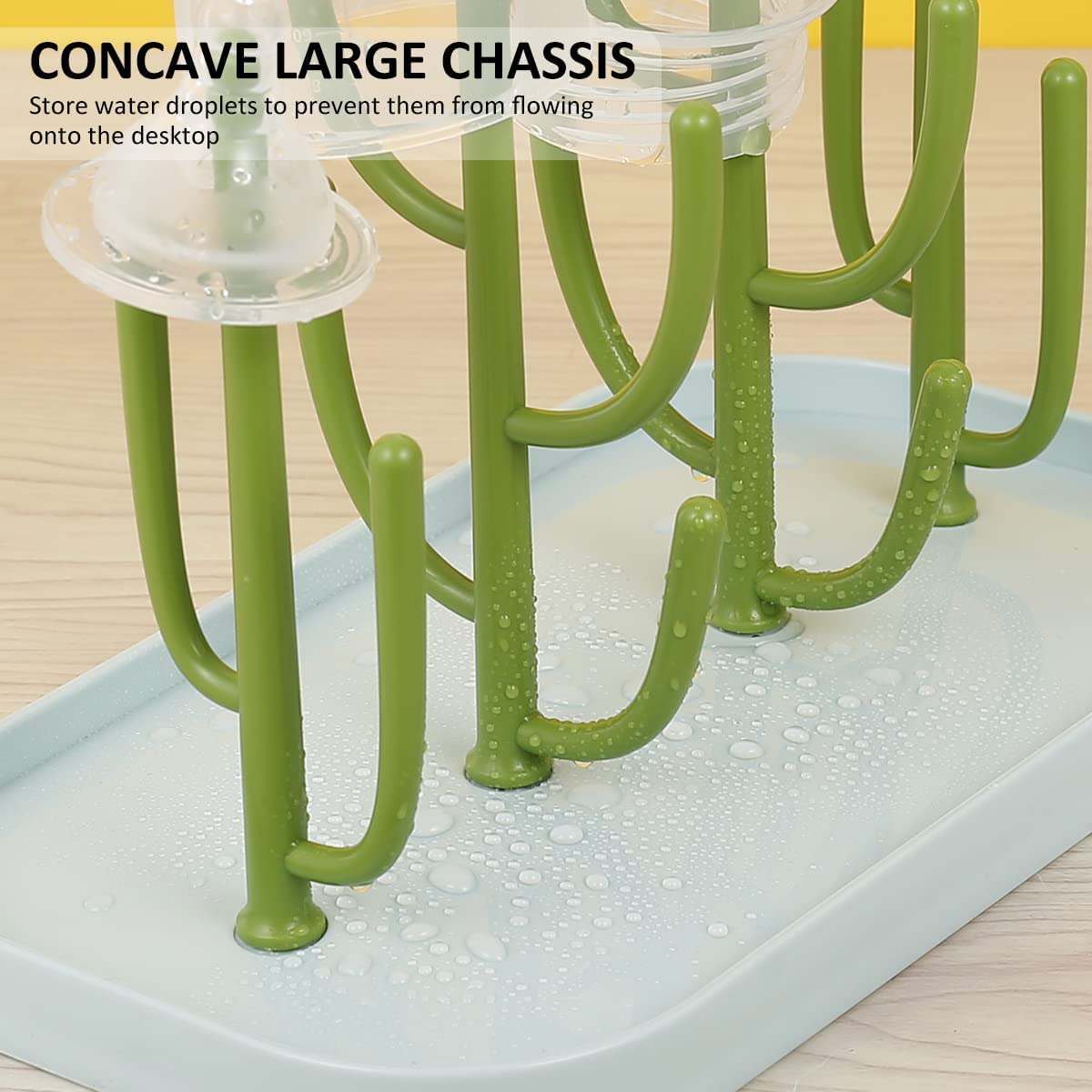 SHxxyljh Baby Essentials,Bottle Drying Rack,Baby Bottle Drying Rack,Drying Rack for Kitchen Counter,Detachable Bottle Dryer Holder with Base.for Nipples,Cups,Pump Parts and Accessories(Green)
