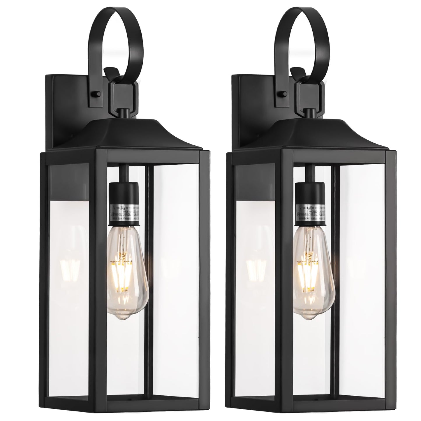 19 Large Outdoor Light Fixture 2 Pack  Porch Lights Sconce Exterior Lighting Fixtures  Black Outside Lights For House Modern Wall Lantern  Anti Rust Outside Coach Lamps For House  Doorway  Garage